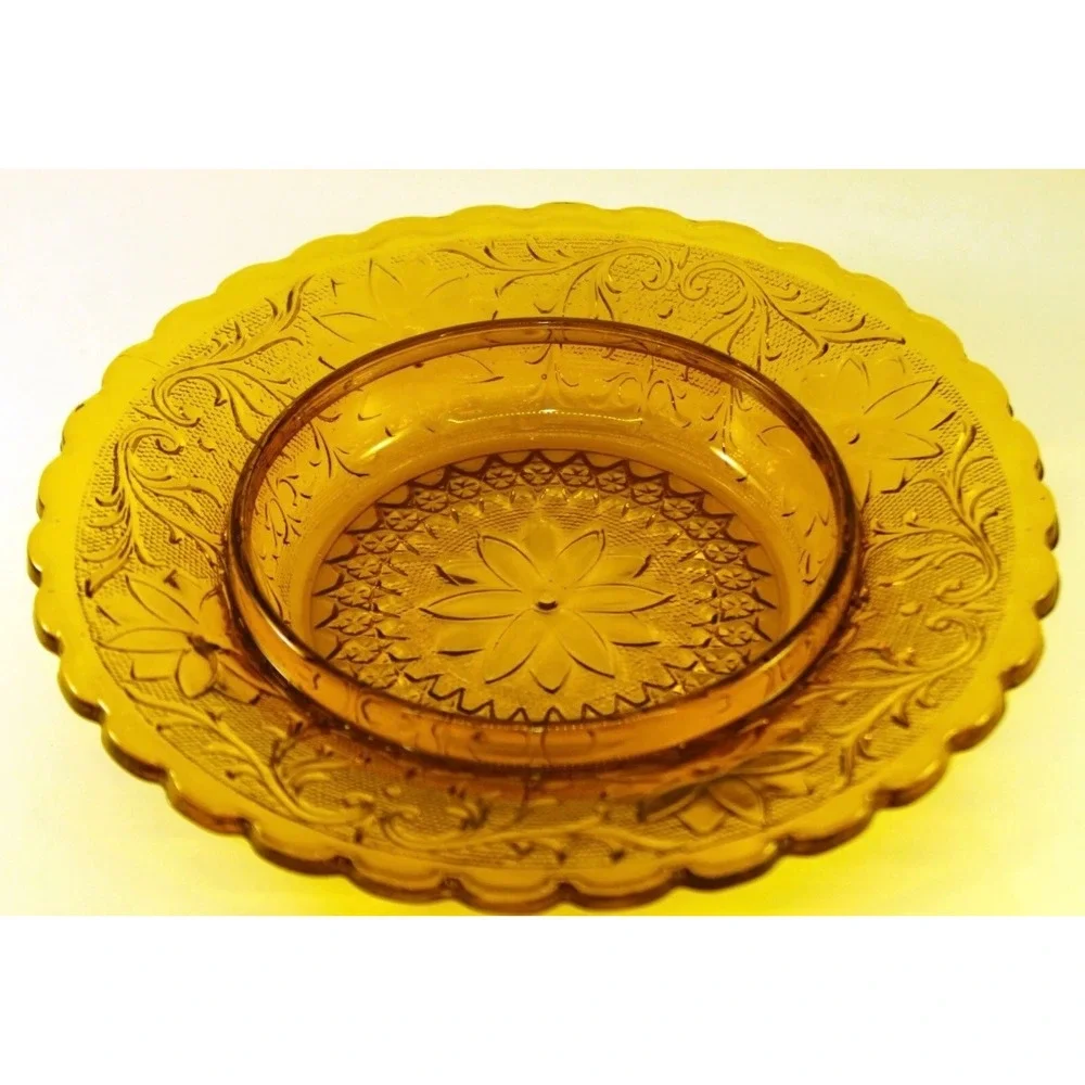 Vintage Tiara Glass Amber Butter Domed Dish Cloche